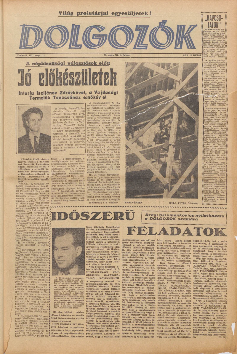 Dolgozók, 11. évf. 1957. szeptember 21. 38. sz.