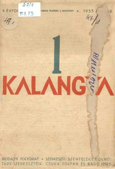 Kalangya, 2. évf. 1933. január. 1. sz. 1–72. oldal
