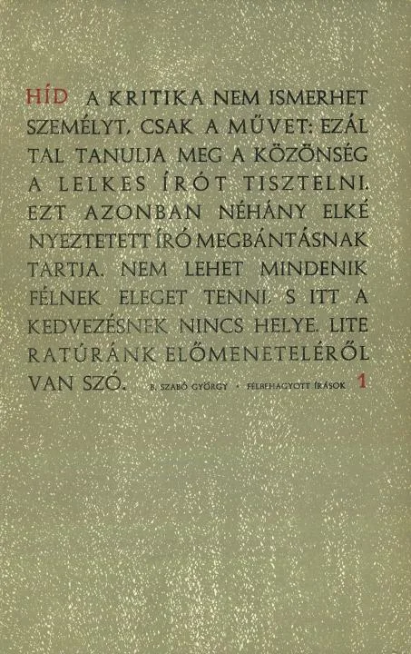 Híd, 27. évf. 1963. január. 1. sz. 1–124. oldal