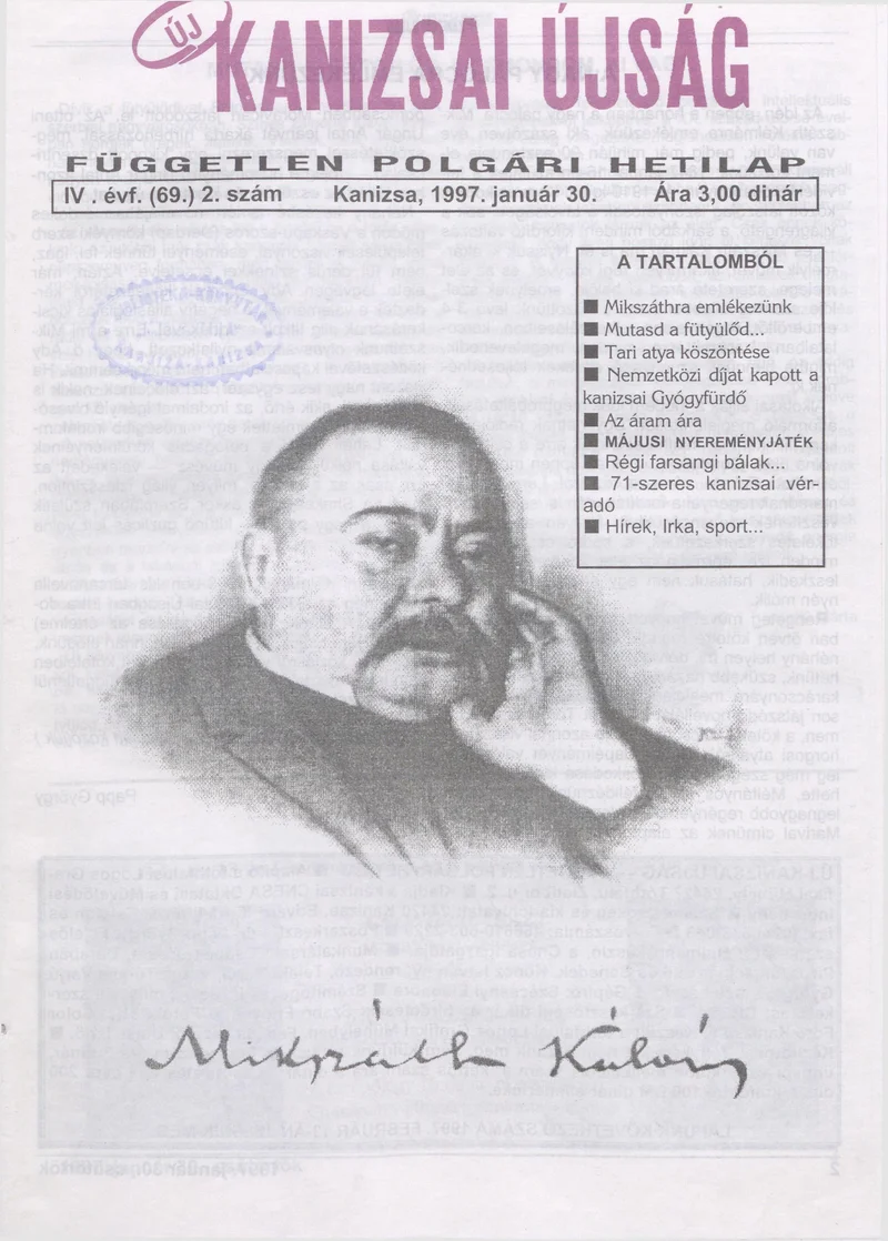 Új Kanizsai Újság, 4. évf. 1997. január 30. 2. sz.