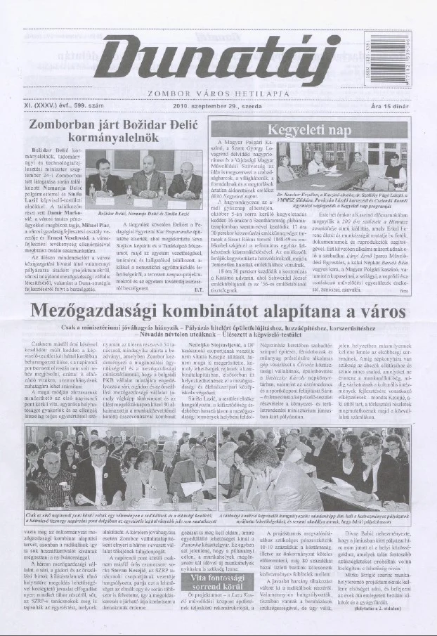 Dunatáj, 12. évf. 2010. szeptember 29. 599. sz.