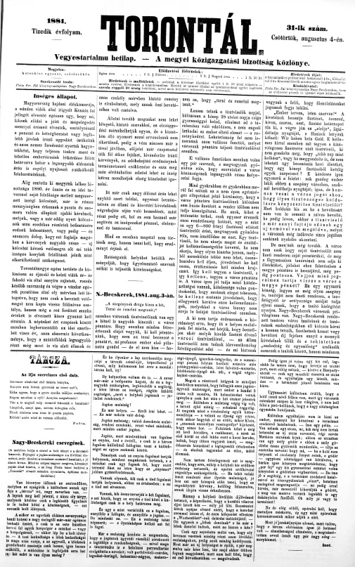 Torontál, 10. évf. 1881. augusztus 4. 31. sz.