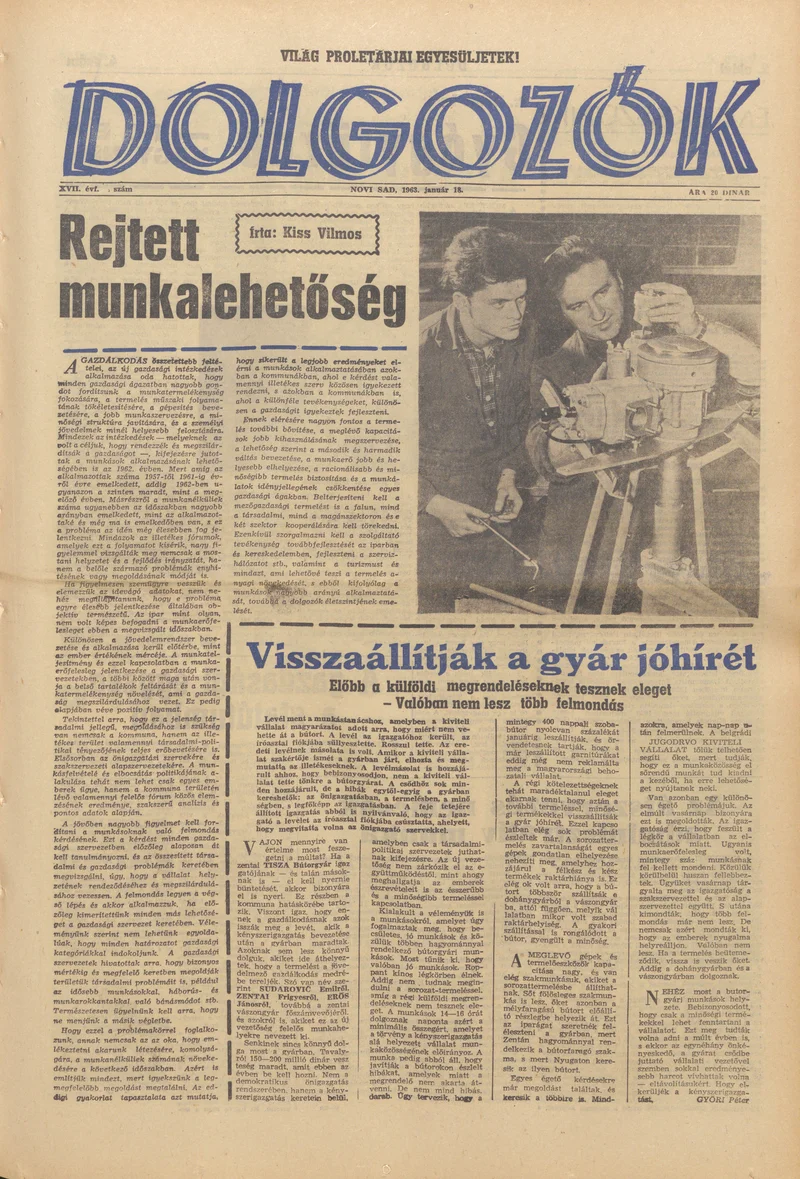 Dolgozók, 17. évf. 1963. január 18. 4. sz.