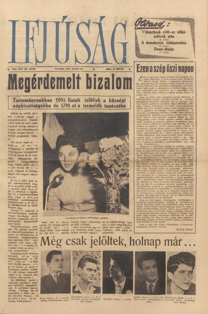 Ifjúság, 13. évf. 1957. október 25. 625. sz.
