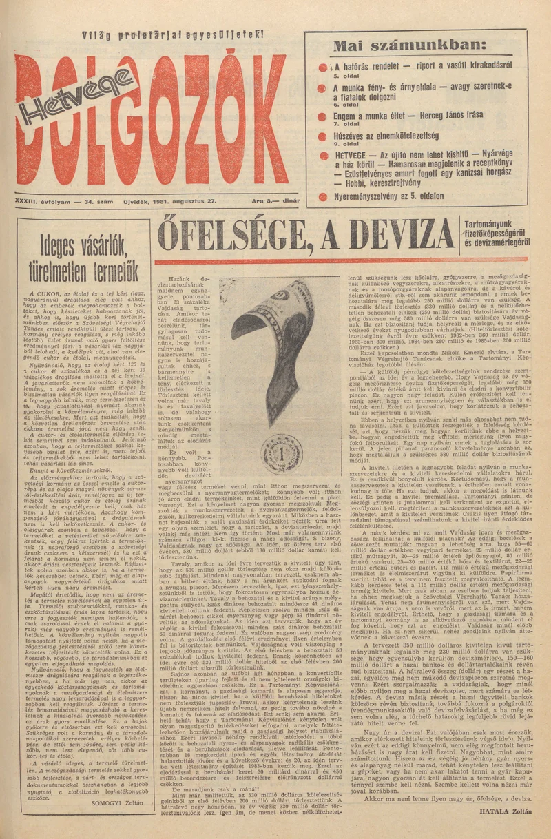 Dolgozók, 35. évf. 1981. augusztus 27. 34. sz.