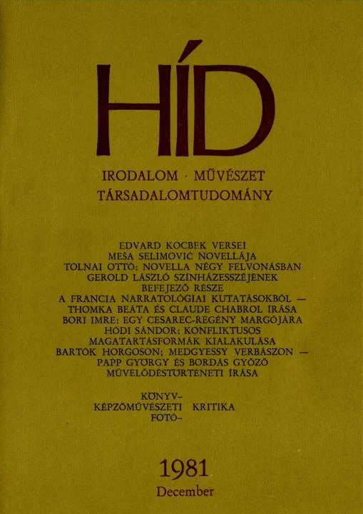 Híd, 45. évf. 1981. december. 12. sz. 1413–1556. oldal