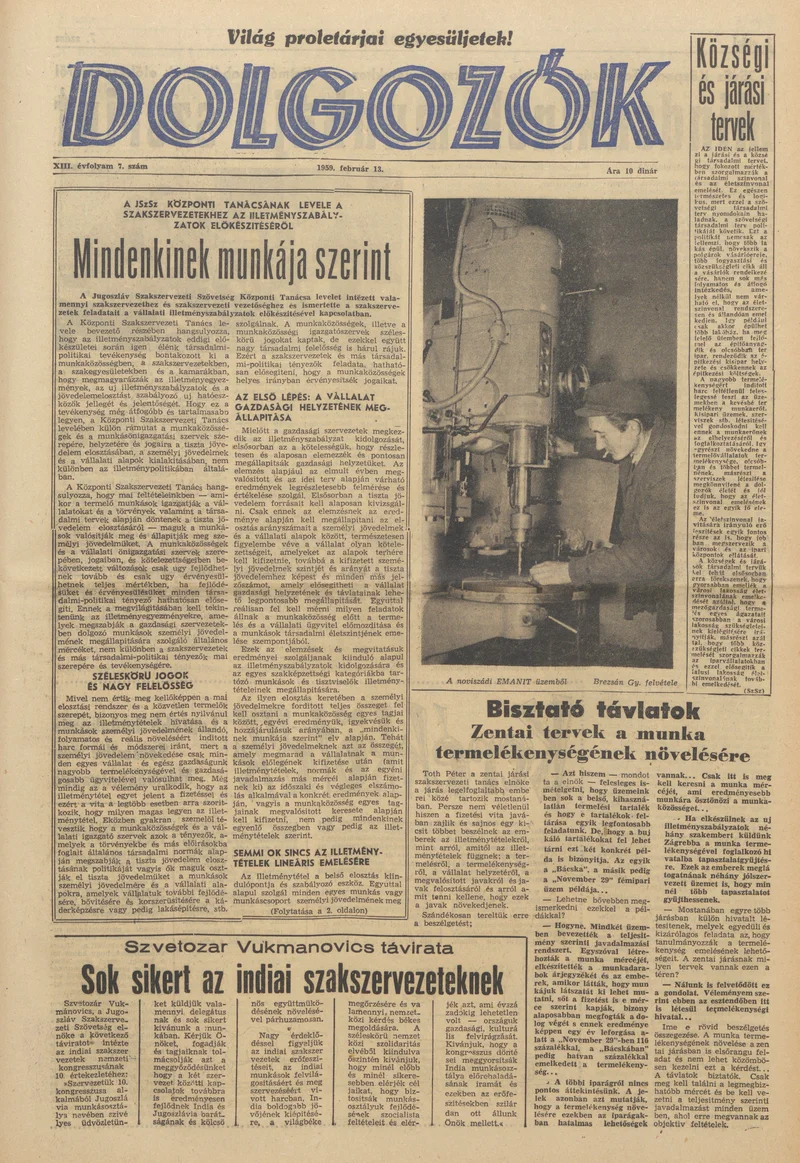 Dolgozók, 13. évf. 1959. február 13. 7. sz.