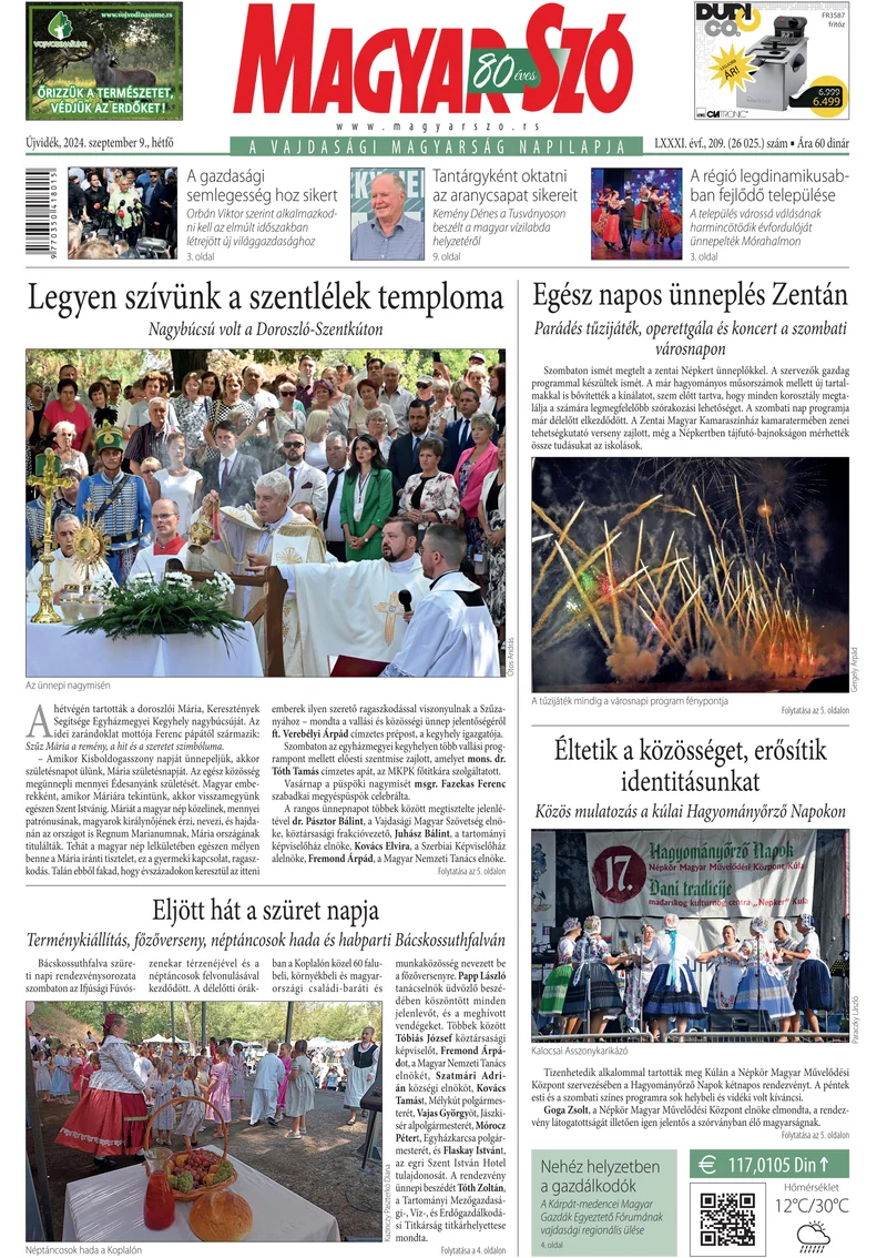 Magyar Szó, 81. évf. 2024. szeptember 9. 209. sz. 1–16. oldal