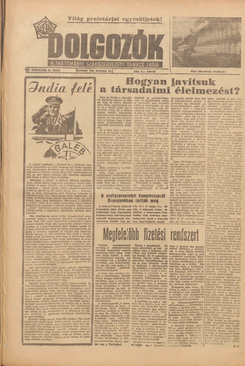 Dolgozók, 8. évf. 1954. december 14. 51. sz.