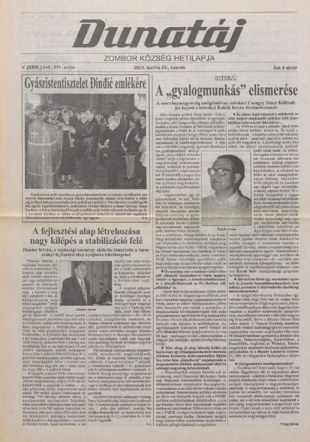 Dunatáj, 5. évf. 2003. április 23. 211. sz.