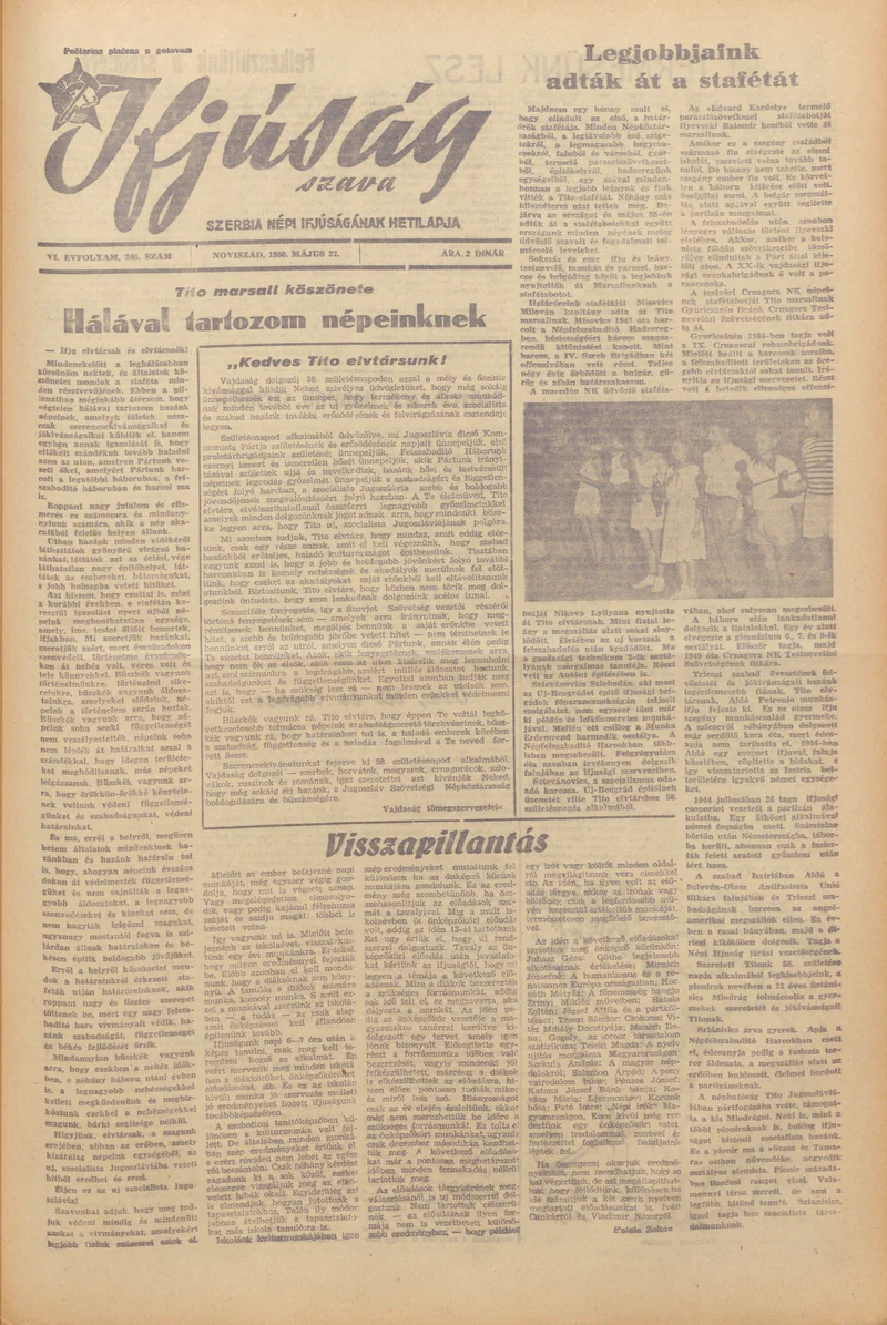 Ifjúság Szava, 6. évf. 1950. május 27. 246. sz.