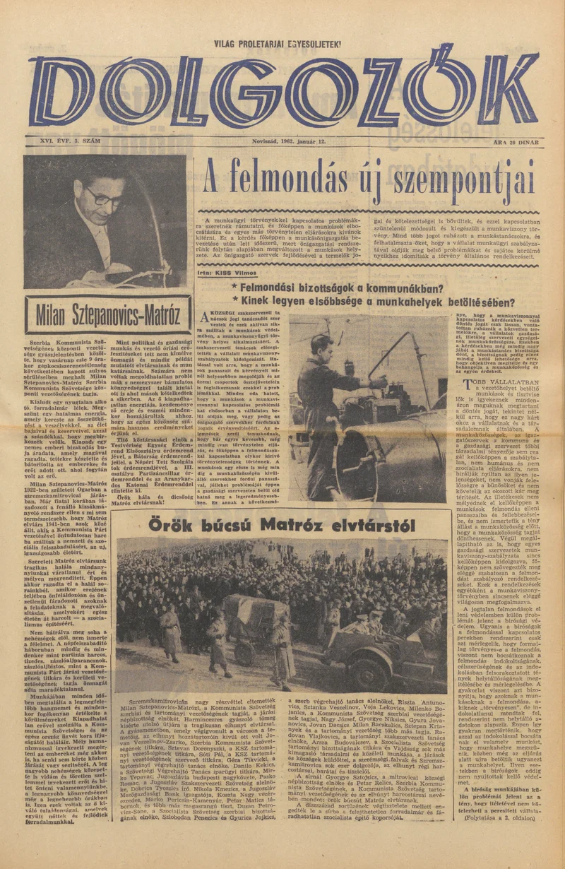 Dolgozók, 16. évf. 1962. január 12. 3. sz.