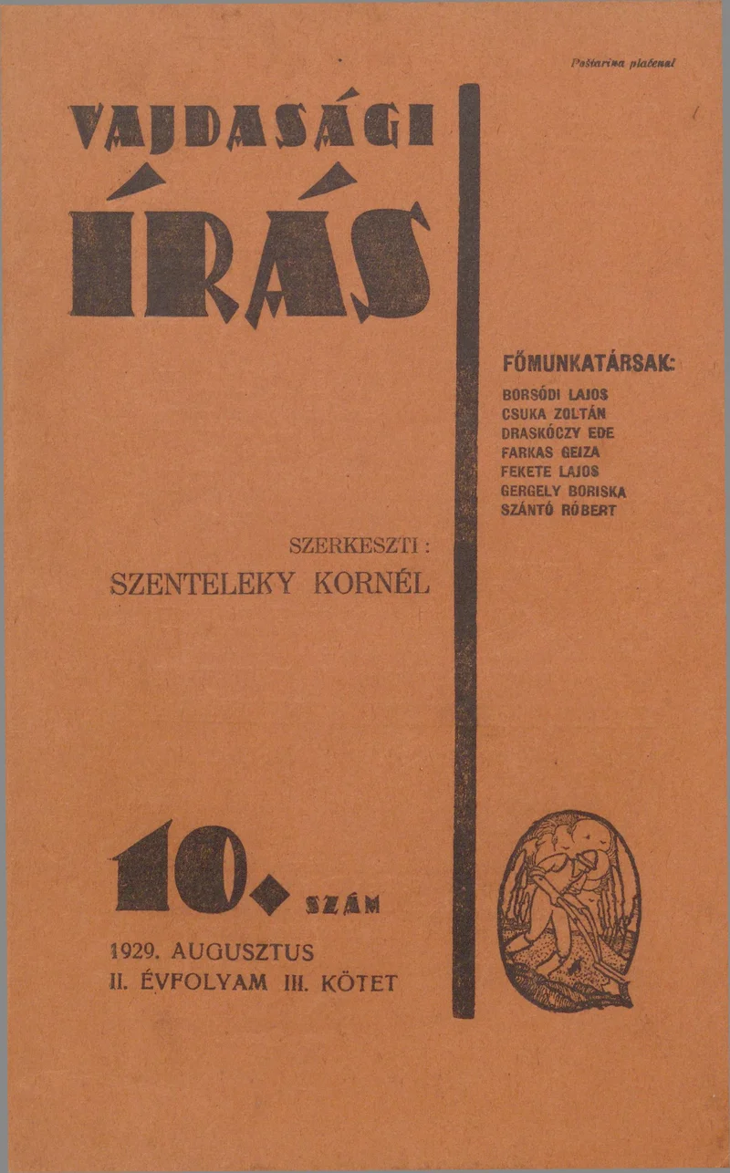 Vajdasági Írás, 2. évf. 1929. augusztus. 10. sz. 82–160. oldal