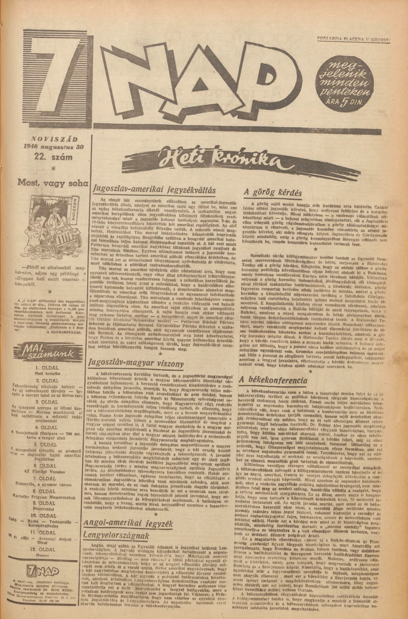 7 Nap, 1. évf. 1946. augusztus 30. 22. sz. 1–12. oldal