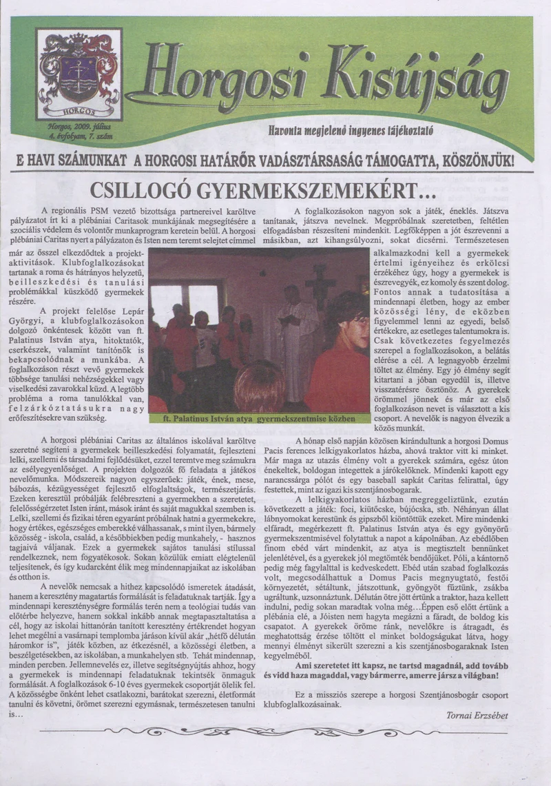 Horgosi Kisújság, 4. évf. 2009. július. 7. sz.