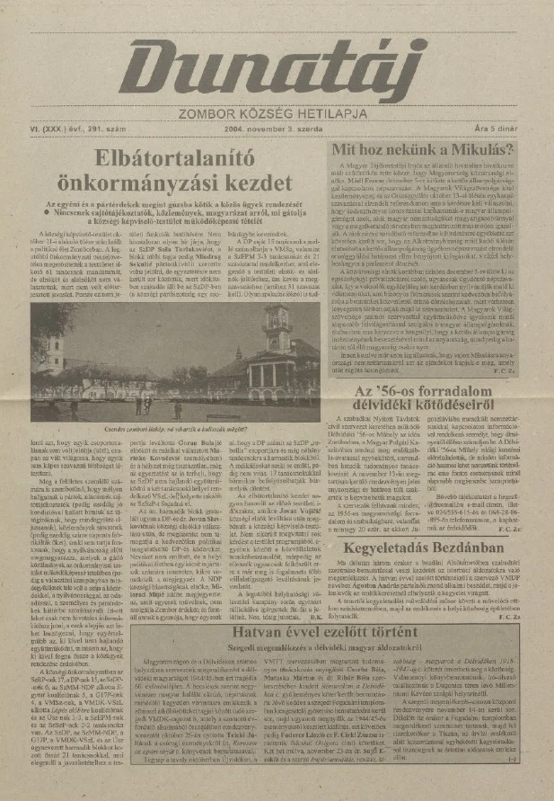 Dunatáj, 6. évf. 2004. november 3. 291. sz.