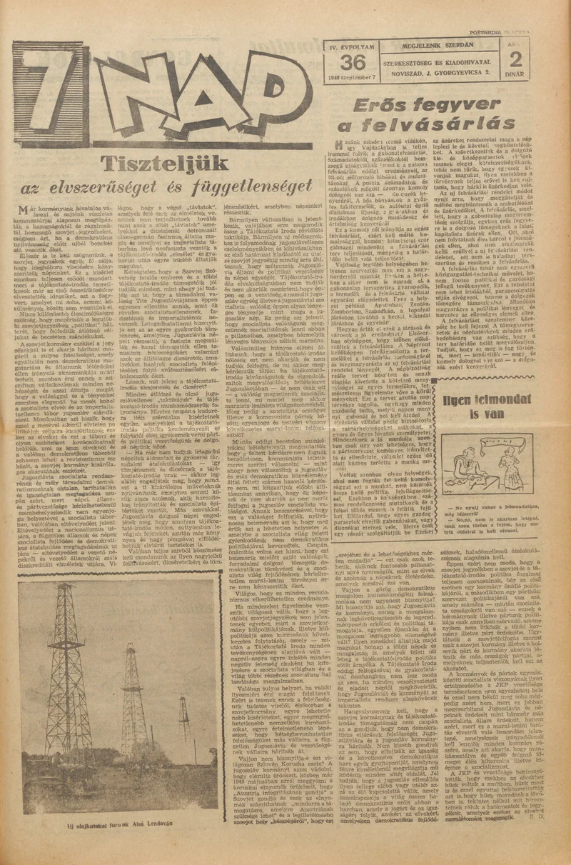 7 Nap, 4. évf. 1949. szeptember 7. 36. sz. 1–4. oldal