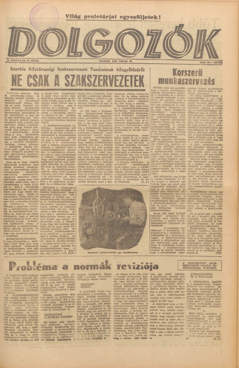 Dolgozók, 10. évf. 1956. február 28. 10. sz.