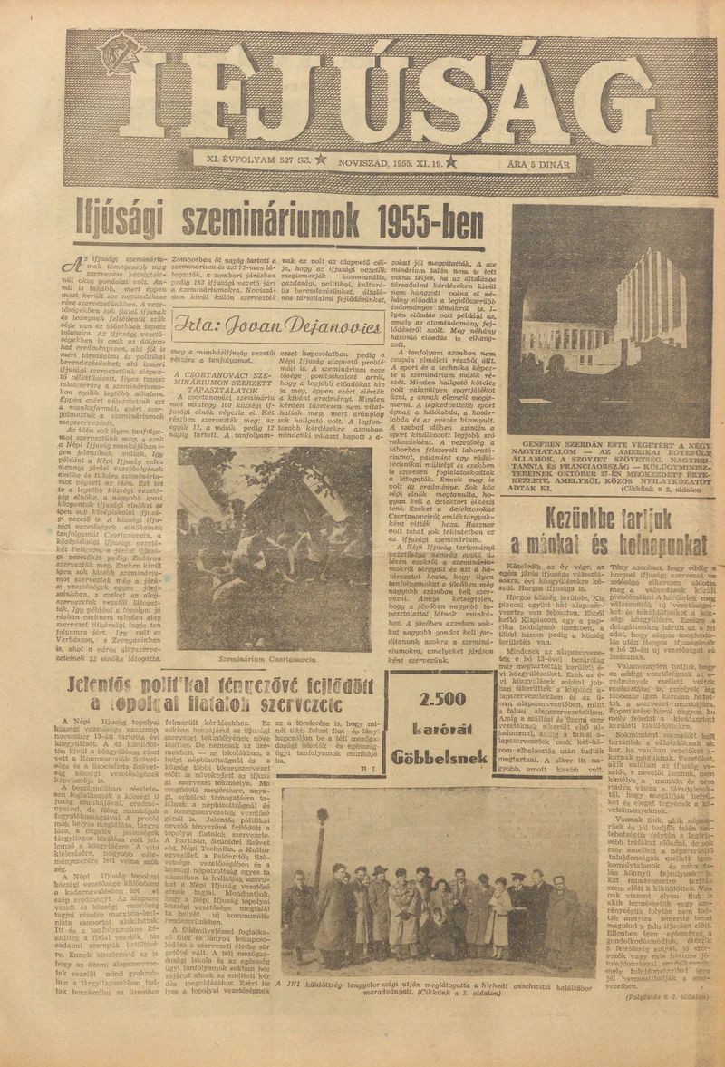 Ifjúság, 11. évf. 1955. november 19. 527. sz.