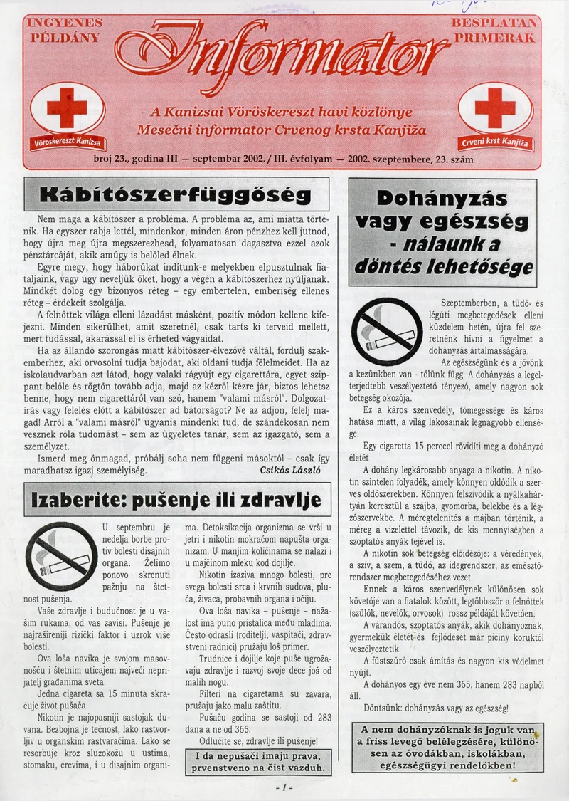 Informator, 3. évf. 2002. szeptember 1. 23. sz.