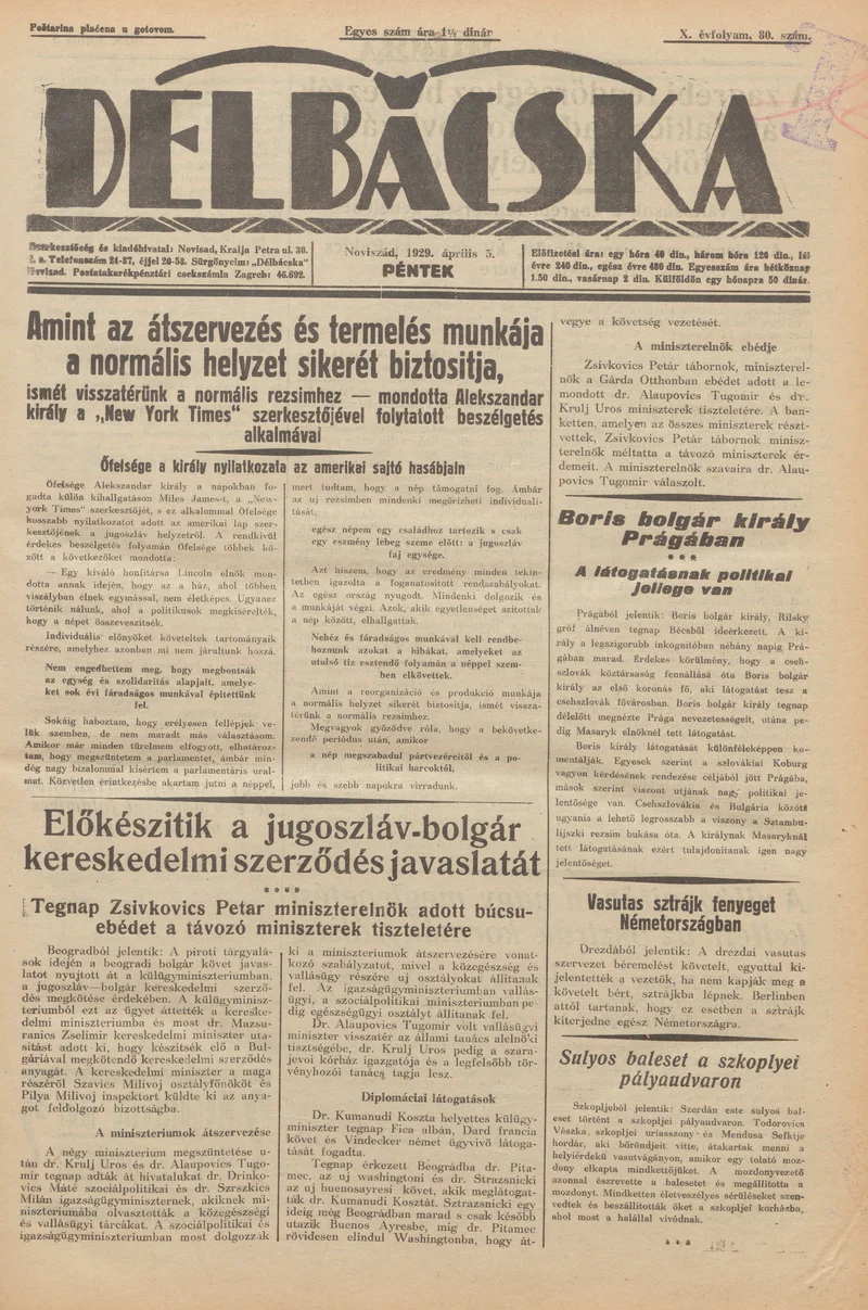 Délbácska, 10. évf. 1929. április 5. 80. sz.