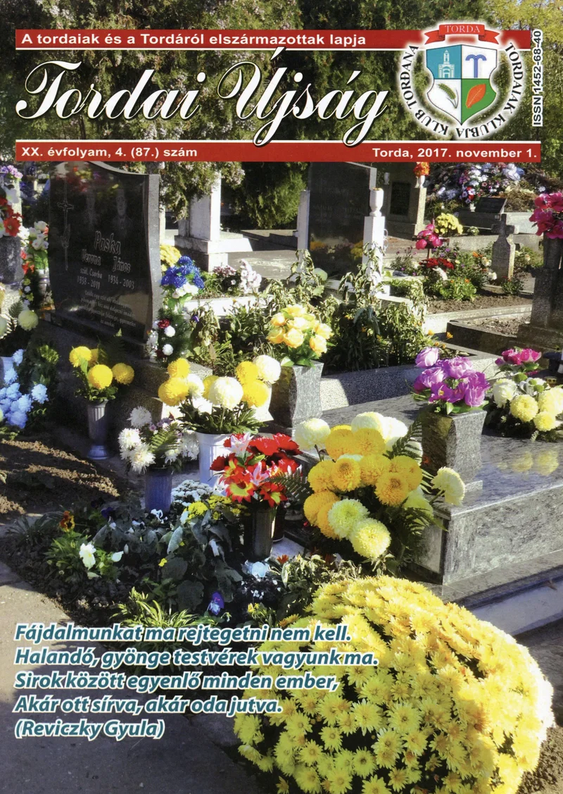 Tordai Újság, 20. évf. 2017. november 1. 4. sz. 1–24. oldal