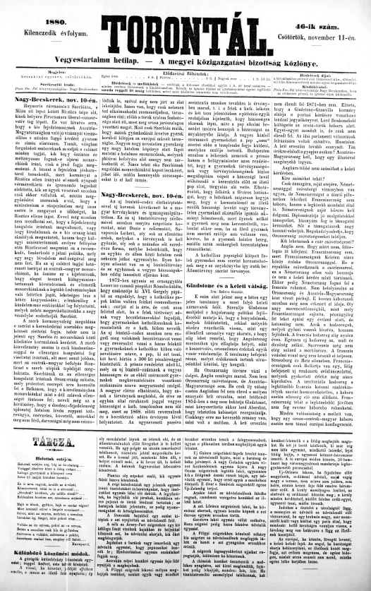 Torontál, 9. évf. 1880. november 11. 46. sz.