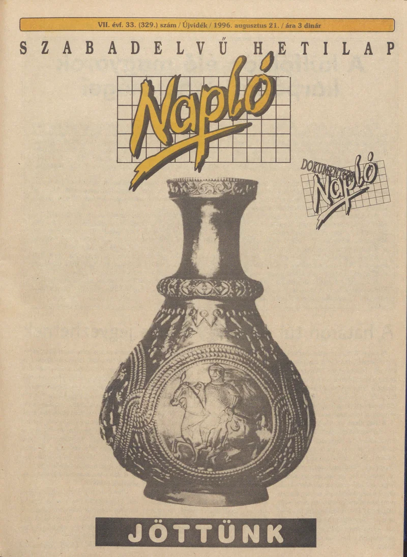 Napló - Szabadelvű hetilap, 7. évf. 1996. augusztus 21. 329. sz.
