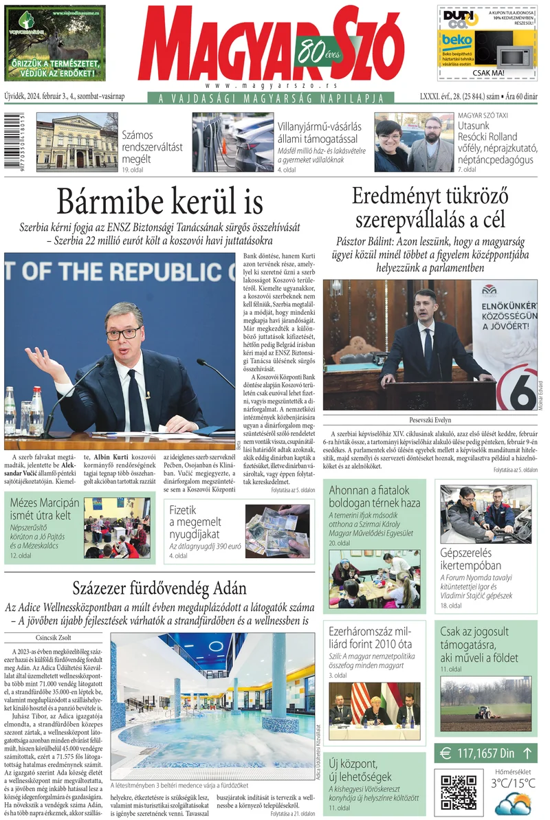 Magyar Szó, 81. évf. 2024. február 3. – 4. 28. sz. 1–32. oldal