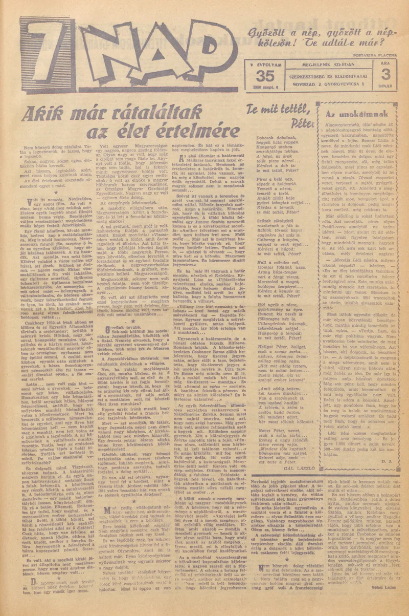 7 Nap, 5. évf. 1950. szeptember 6. 35. sz.