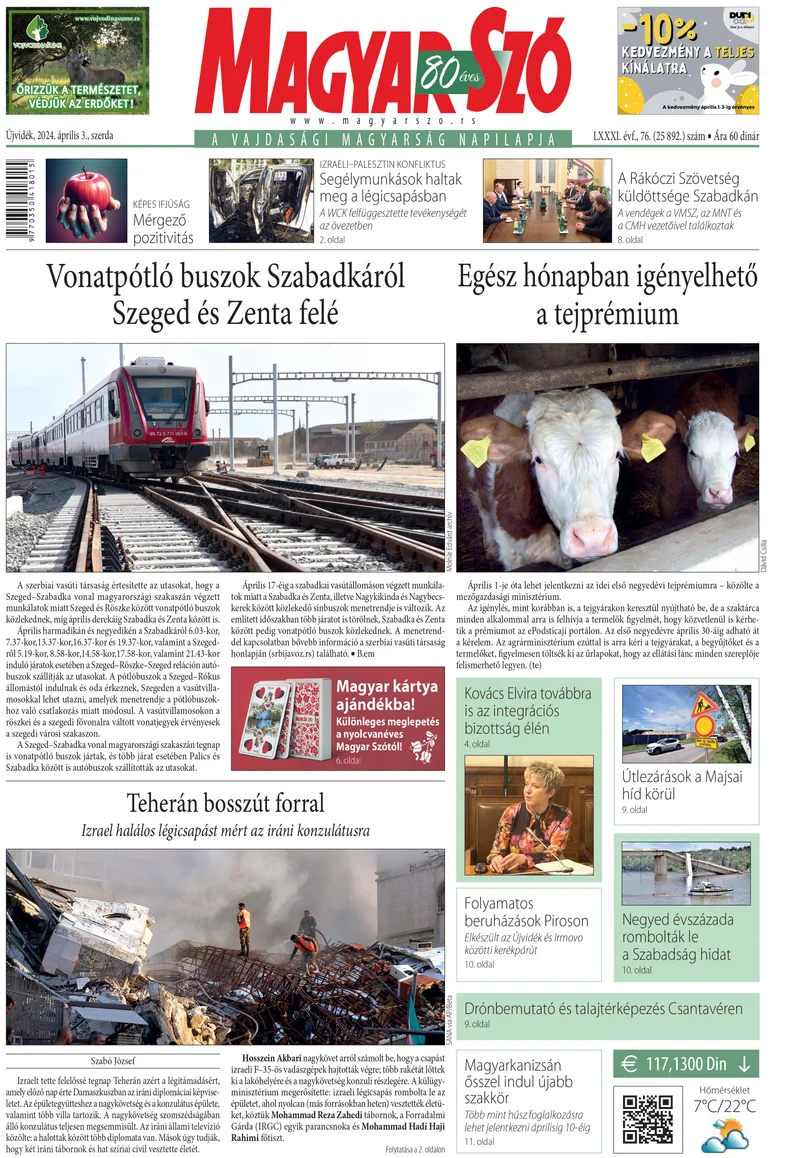 Magyar Szó, 81. évf. 2024. április 3. 76. sz. 1–16. oldal