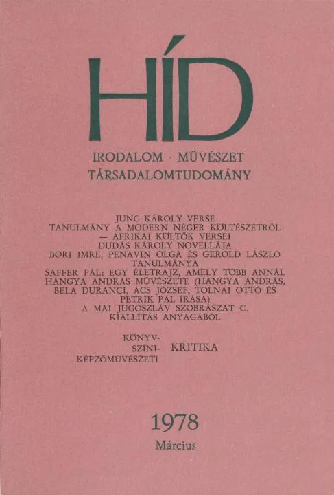 Híd, 42. évf. 1978. március. 3. sz. 265–408. oldal