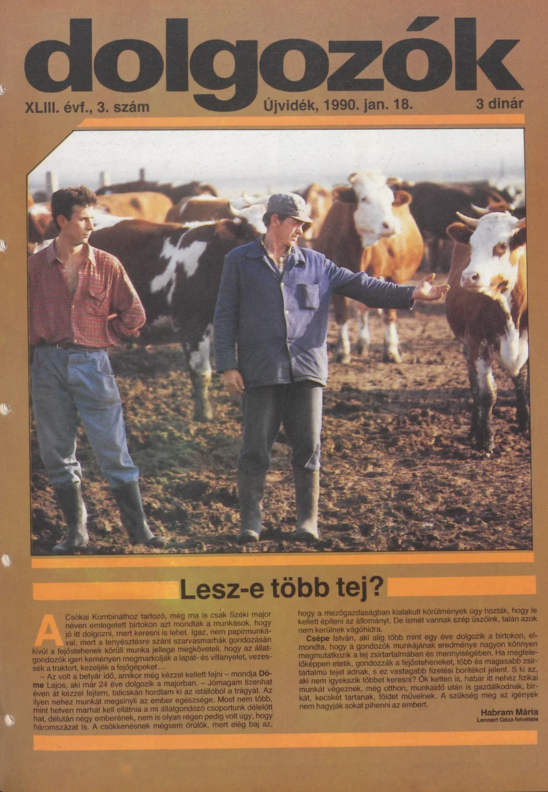 Dolgozók, 44. évf. 1990. január 18. 3. sz.