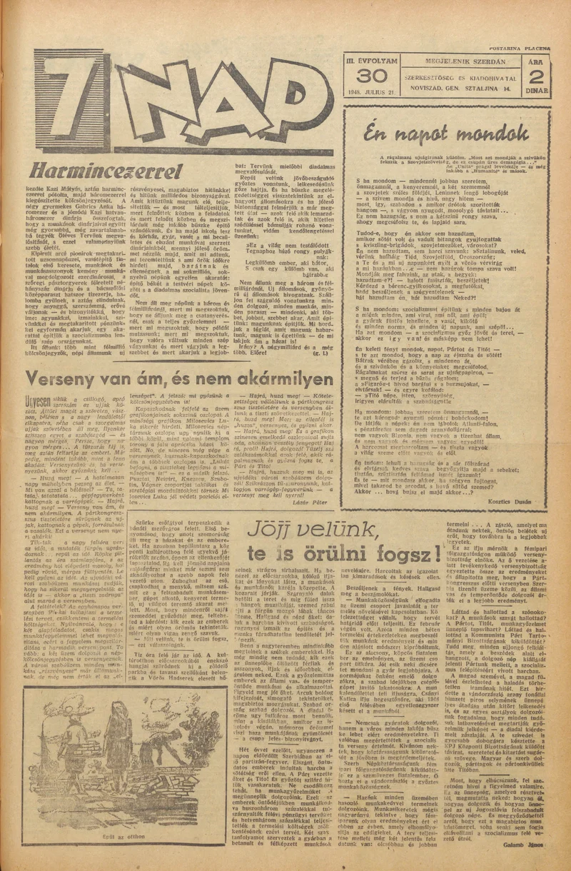 7 Nap, 3. évf. 1948. július 21. 30. sz. 1–4. oldal