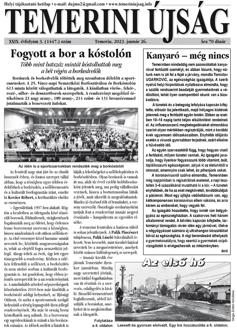 Temerini Újság, 29. évf. 2023. január 26. 3. sz.