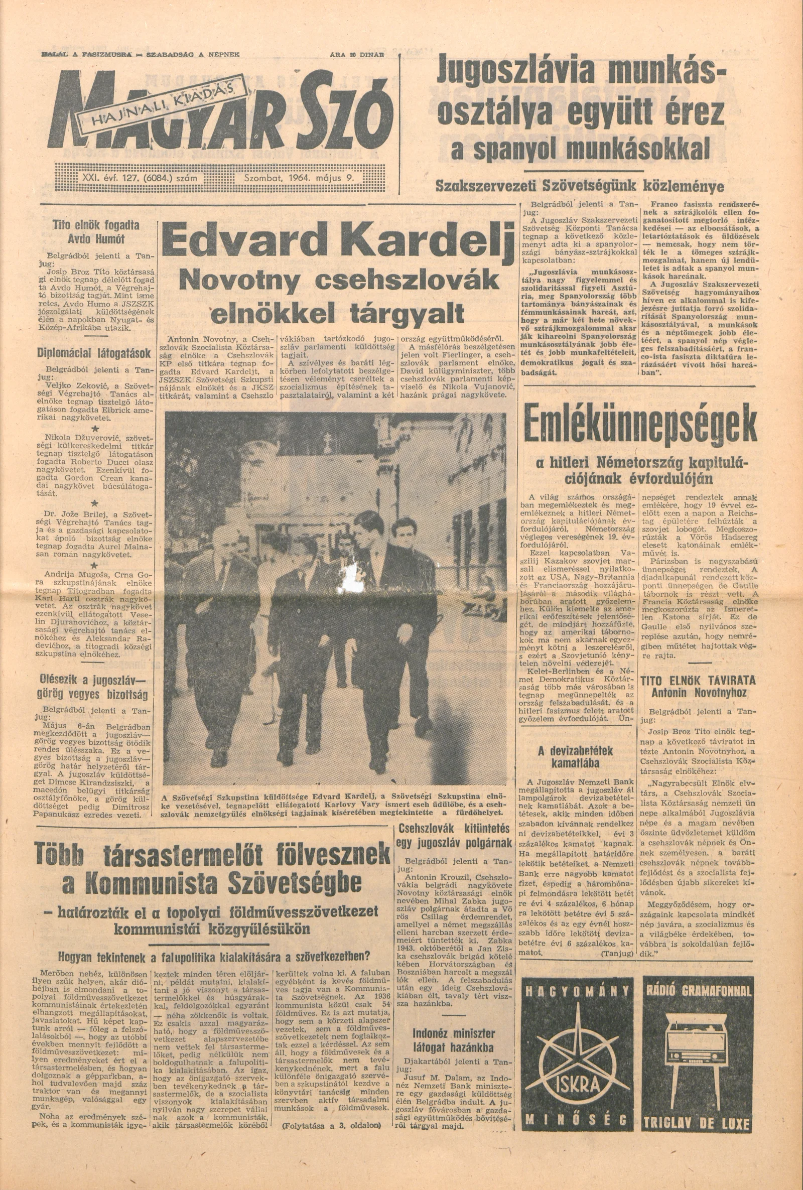 Magyar Szó, 21. évf. 1964. május 9. 127. sz.