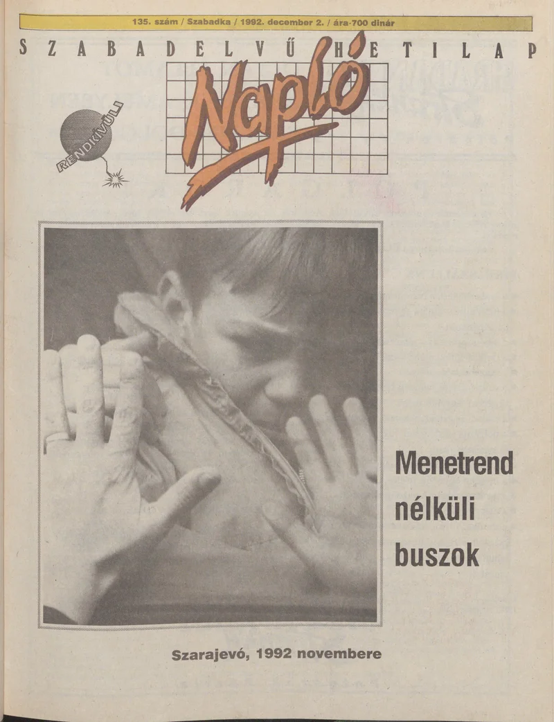 Napló - Szabadelvű hetilap, 3. évf. 1992. december 2. 135. sz.