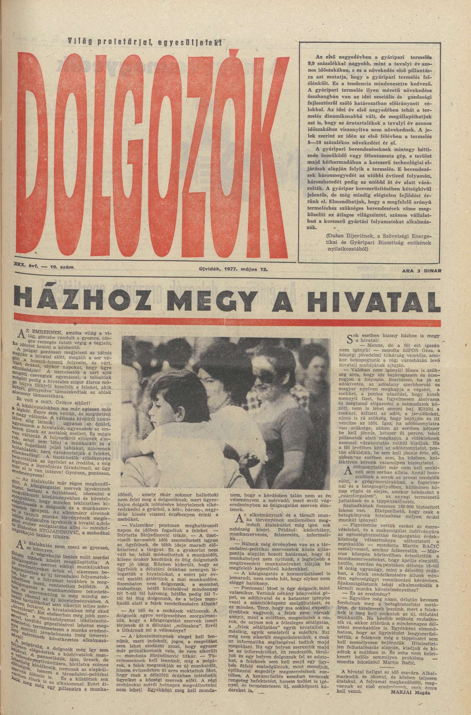 Dolgozók, 31. évf. 1977. május 12. 19. sz.