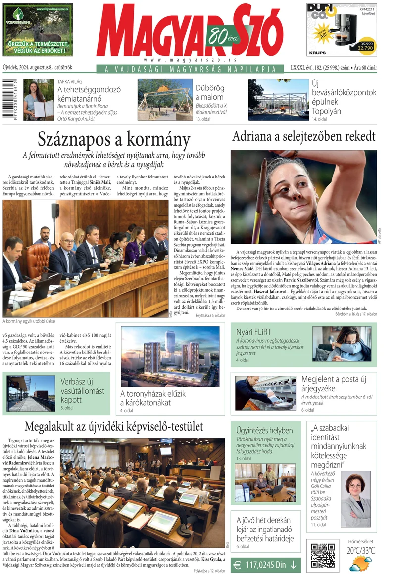Magyar Szó, 81. évf. 2024. augusztus 8. 182. sz. 1–20. oldal