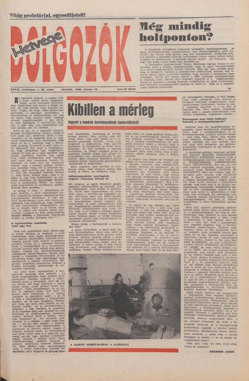 Dolgozók, 40. évf. 1986. június 12. 23. sz.