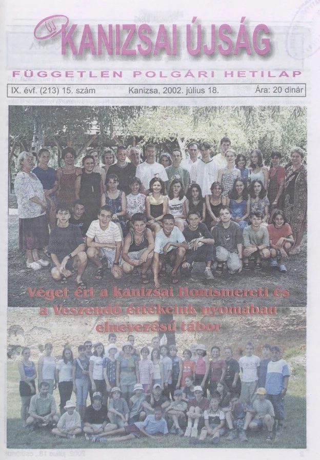 Új Kanizsai Újság, 9. évf. 2002. július 18. 15. sz.