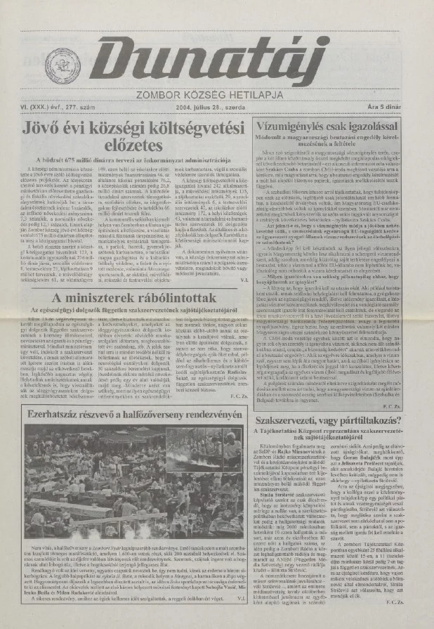 Dunatáj, 6. évf. 2004. július 28. 277. sz.