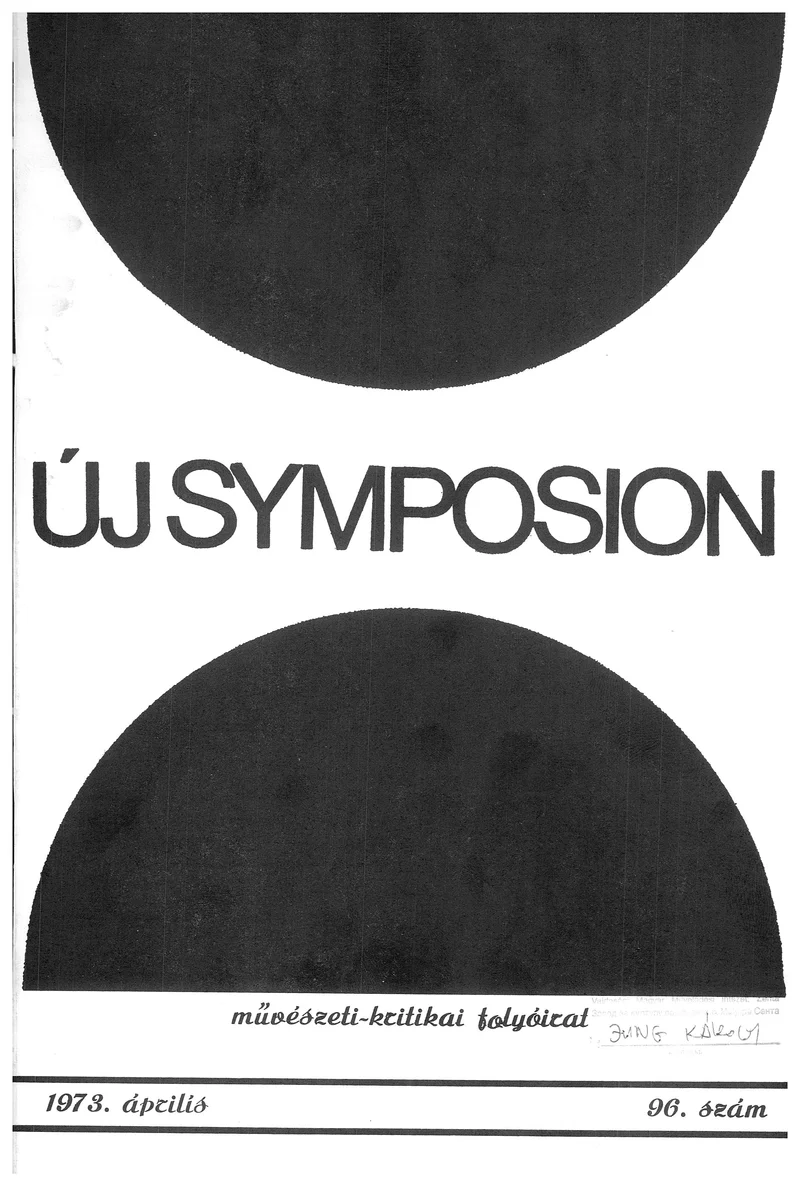 Új Symposion, 9. évf. 1973. április. 96. sz. 733–780. oldal