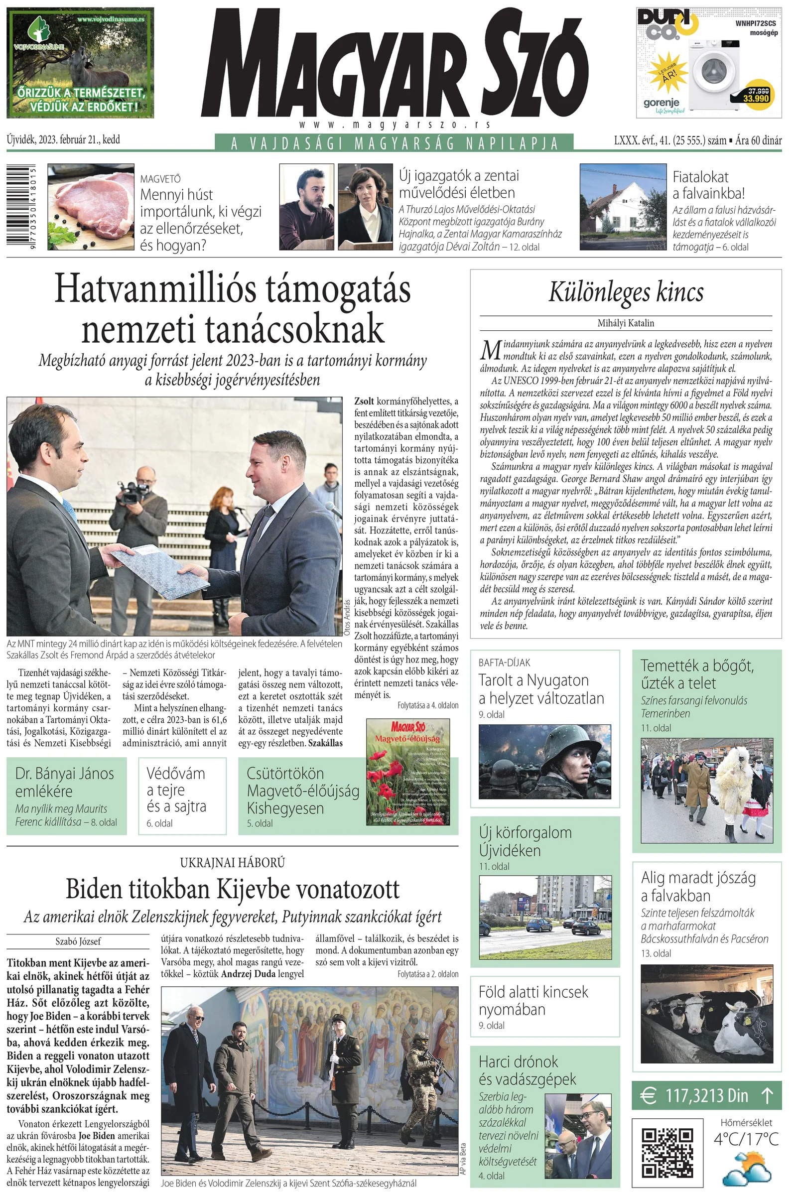 Magyar Szó, 80. évf. 2023. február 21. 41. sz. 1–20. oldal