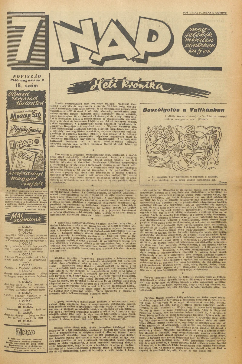 7 Nap, 1. évf. 1946. augusztus 2. 18. sz. 1–12. oldal