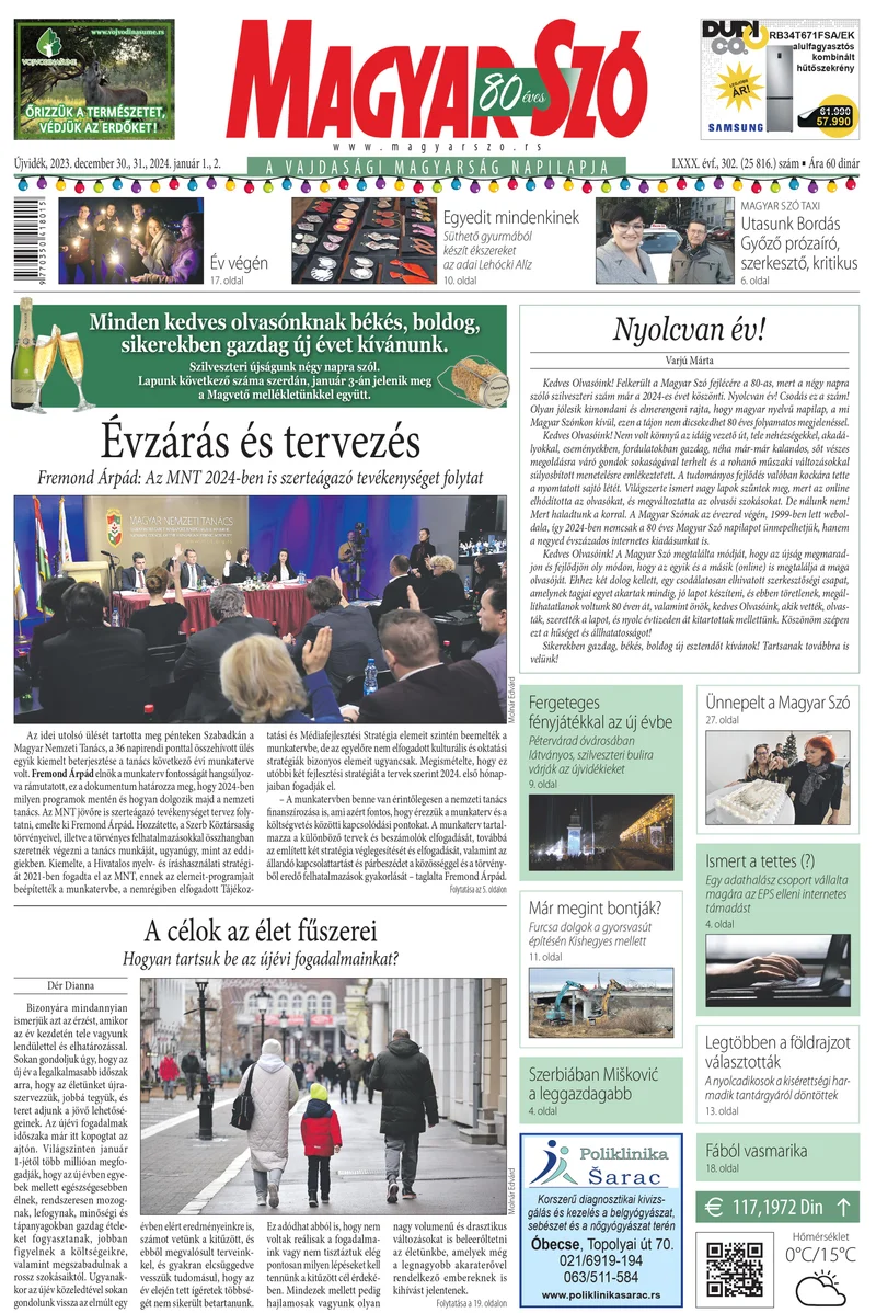 Magyar Szó, 80. évf. 2023. december 30. – 2024. január 2. 302. sz. 1–32. oldal
