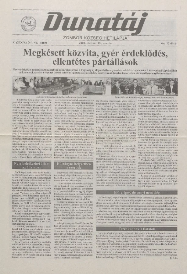 Dunatáj, 10. évf. 2008. október 15. 497. sz.