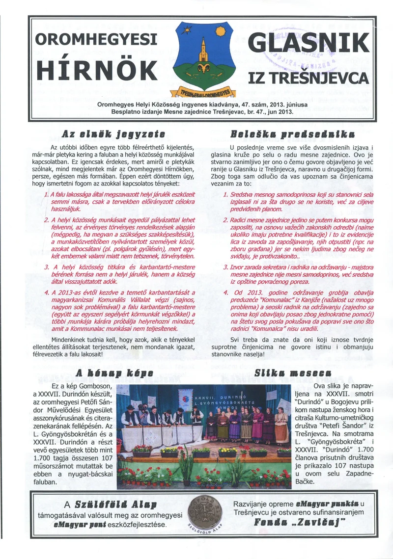Oromhegyesi Hínök 2013. június. 47. sz.