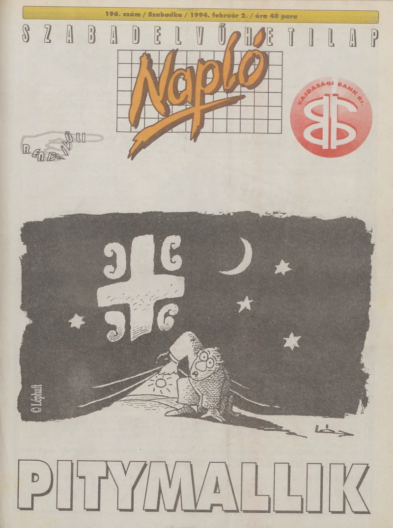Napló - Szabadelvű hetilap, 5. évf. 1994. február 2. 196. sz.