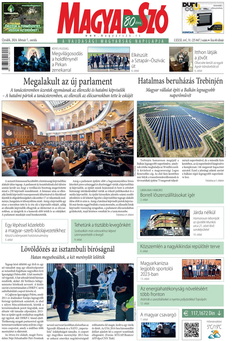 Magyar Szó, 81. évf. 2024. február 7. 31. sz. 1–16. oldal